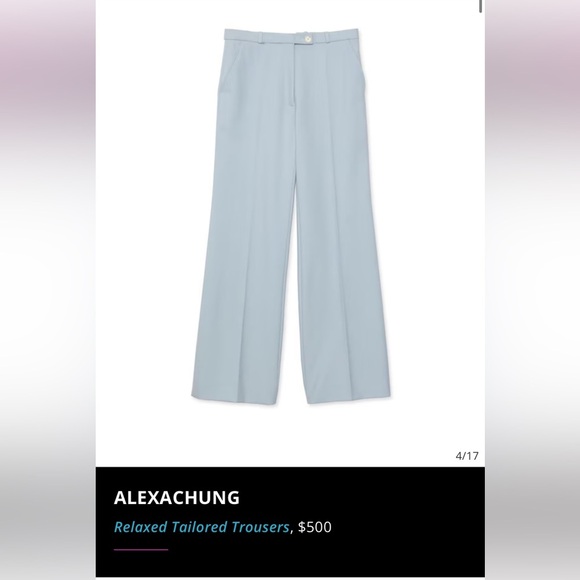 Alexa Chung Relaxed Tailored Trousers in Light Blue – New with Tags 100% Wool - Picture 1 of 8